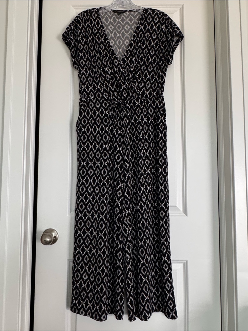 Banana Republic Geometric Diamond Print Crop Wide Leg Jumpsuit LP
